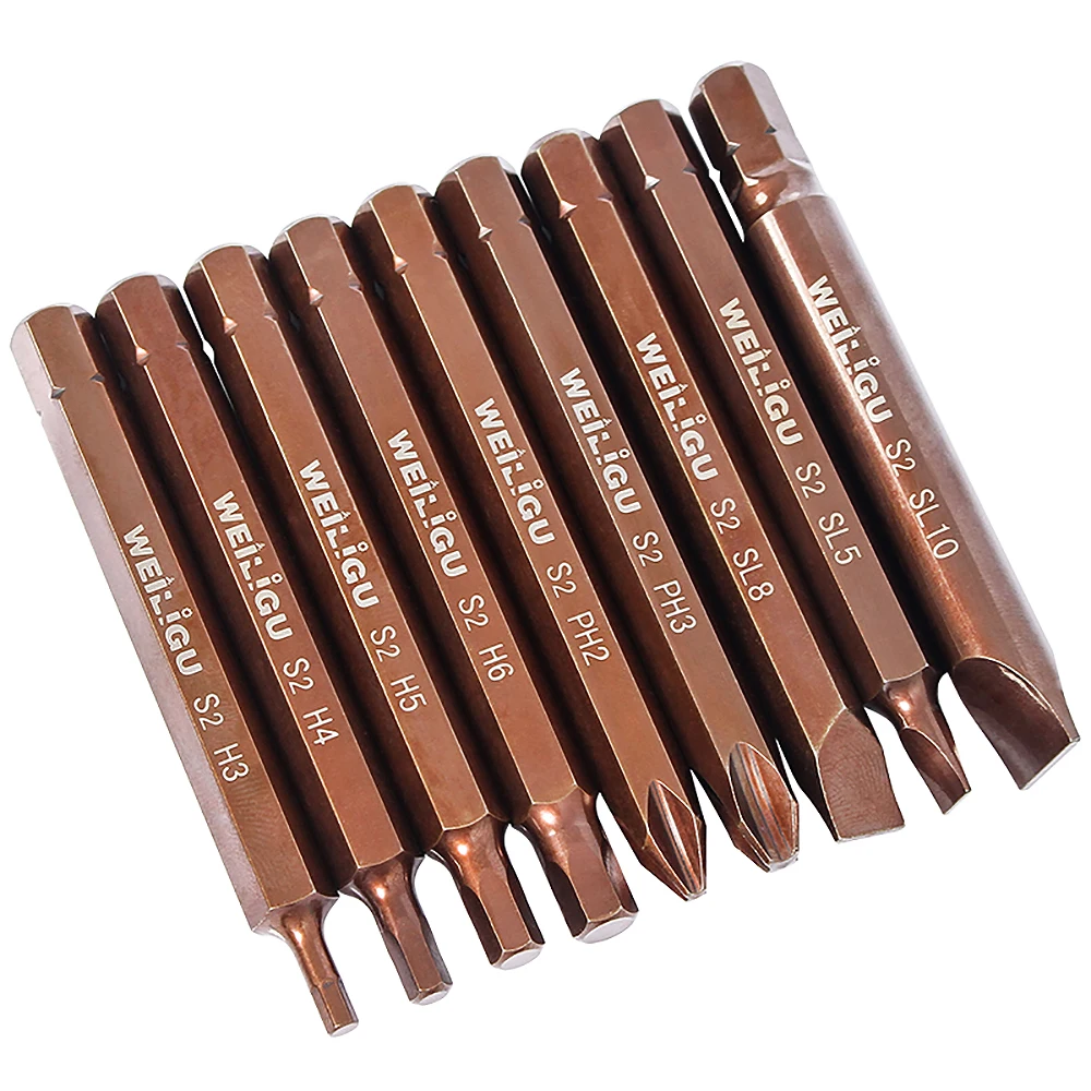 1Pcs S2เหล็ก Phillips / Slotted / Hex แม่เหล็กไขควง Bit 8Mm Shank เส้นผ่าศูนย์กลางสกรูไฟฟ้า bits 80Mm