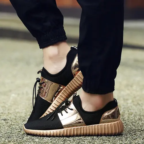 플러스 사이즈 경량 슬립 온 남성 스포츠 신발 여성 운동화 남성용 운동화 저렴한 남성 스포츠 블랙 골드 체육관 GME-2319 