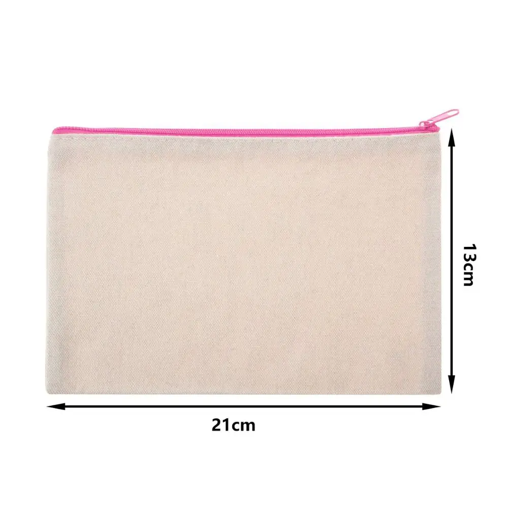 12 pezzi borsa cosmetica multiuso sacchetti per il trucco con cerniera borsa in tela di cotone astuccio per matite borsa da toilette da viaggio Design fai da te