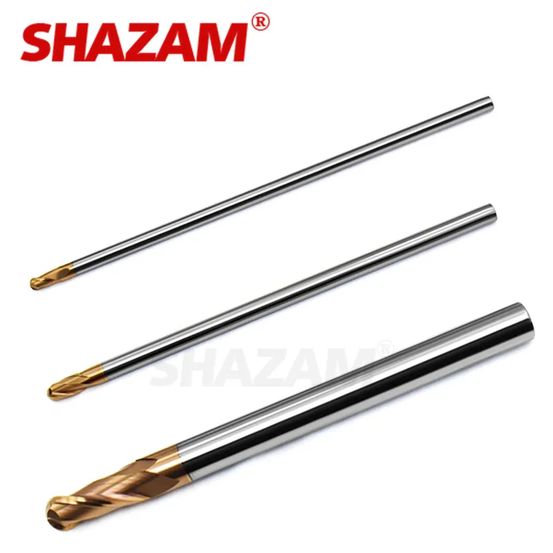 Imagem -04 - Cortador de Moagem Liga de Revestimento de Aço de Tungstênio Ferramenta 100l Hrc55 Alongamento Bola Nariz Endmills Shazamtop Fresagem Cortador Endmill