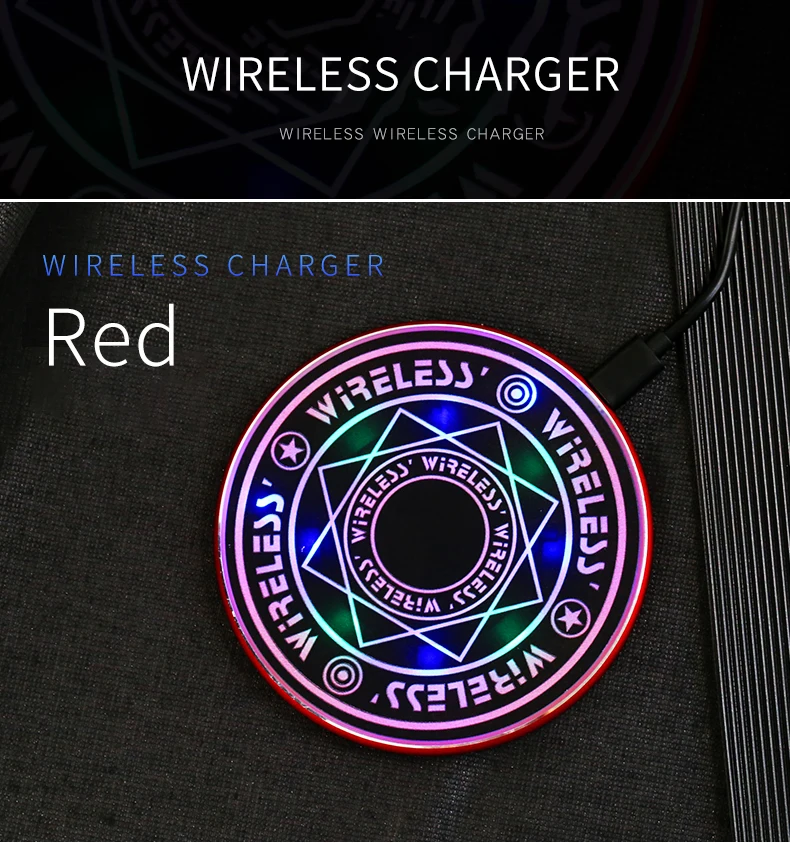 10W Fast Wireless Charger Magic circle For iPhone 12 11 11Pro Max Qi Fast Charging Pad for Samsung Xiaomi Mi Huawei Fast Charger