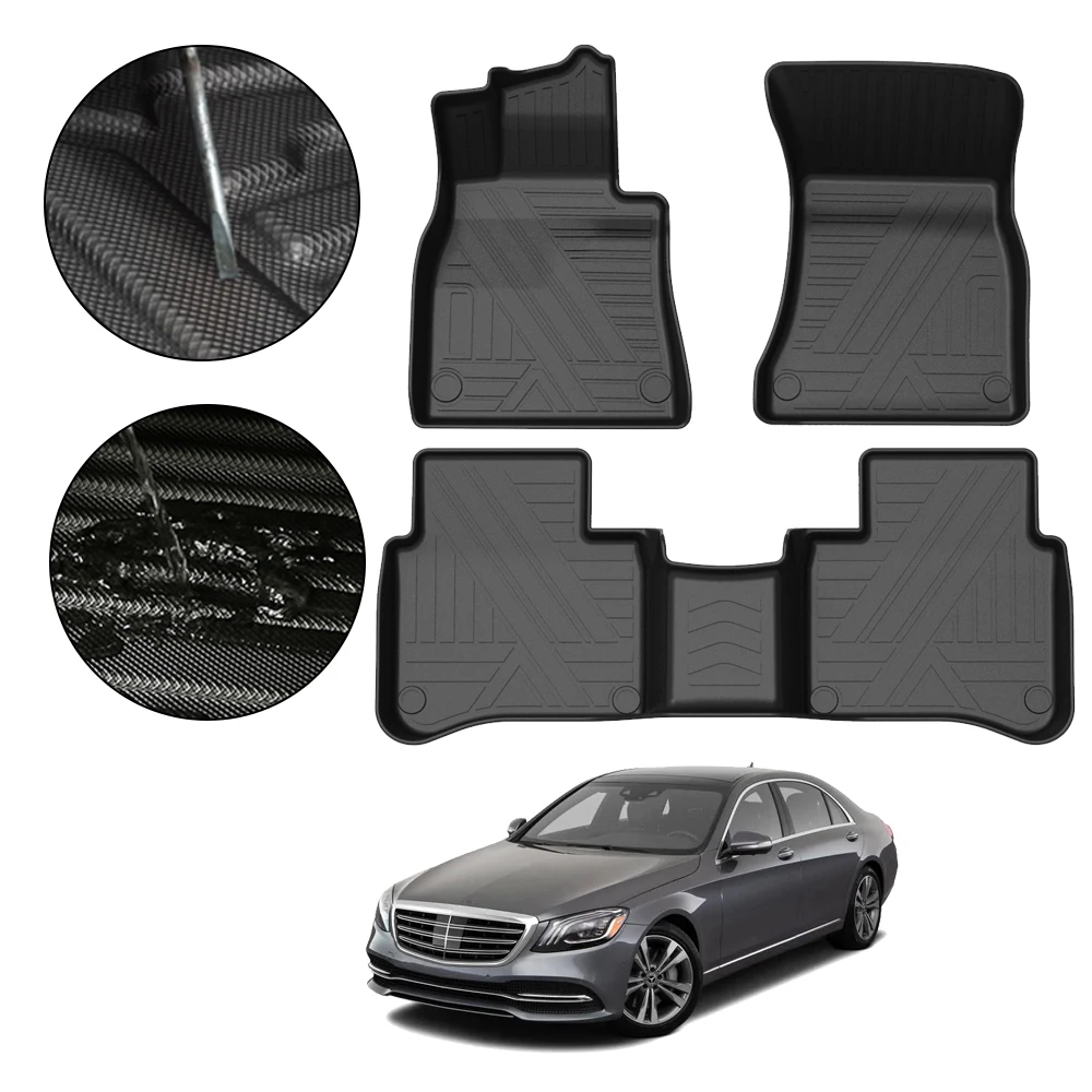 

For Mercedes-Benz S-Class Sedan 2014 2015-2020 5-Seat TPE Car Floor Mats Auto Styling Accessories Automobile Interior Renovation