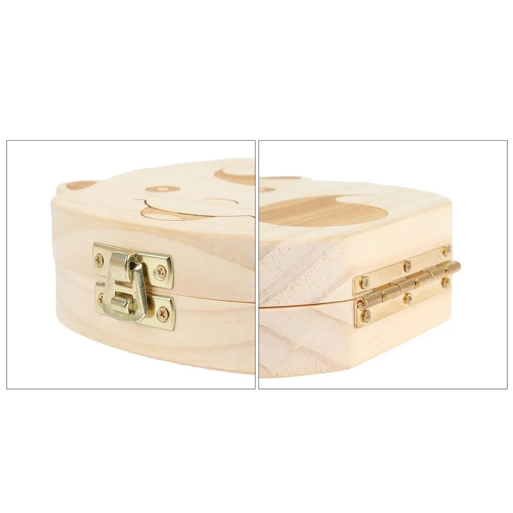 Caja de almacenamiento de dientes de madera para bebés y niños, organizador de cordón Umbilical, pelo Fetal, caja de recuerdo infantil