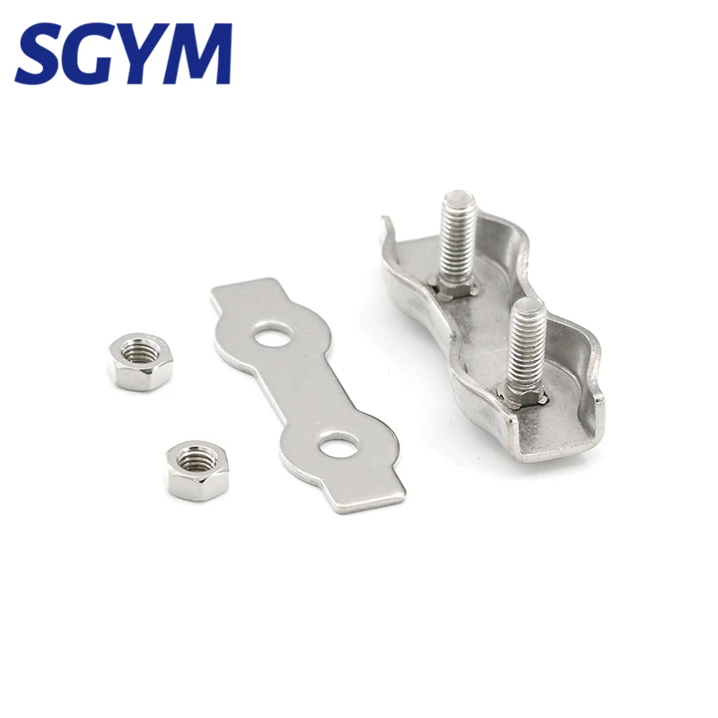 2pcs 2mm 3mm 4mm 5mm 6mm Clip 304 Stainless Steel Wire Rope double Grip  Cable Clamps Caliper