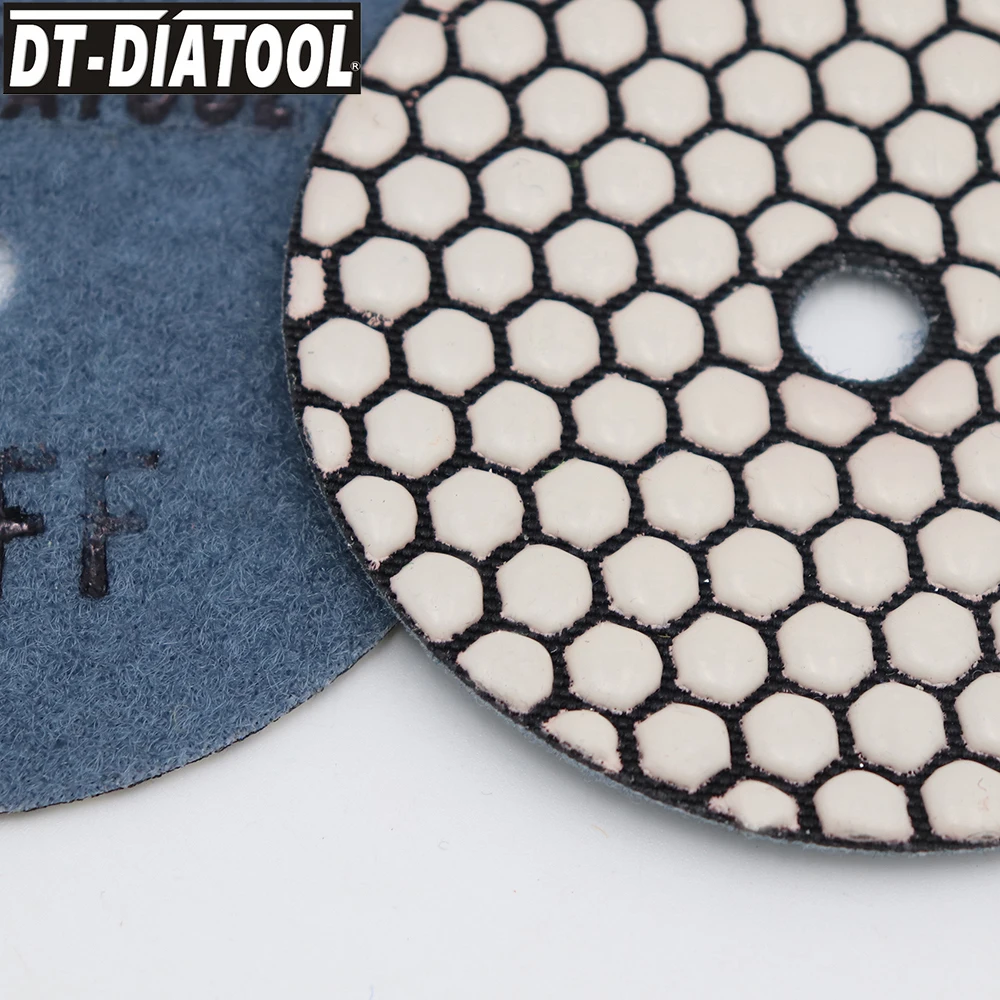 DT-DIATOOL 7個ドライ研磨パッド柔軟な樹脂4インチのダイヤモンド研磨パッド大理石コンクリート床研削ディスクwbuff