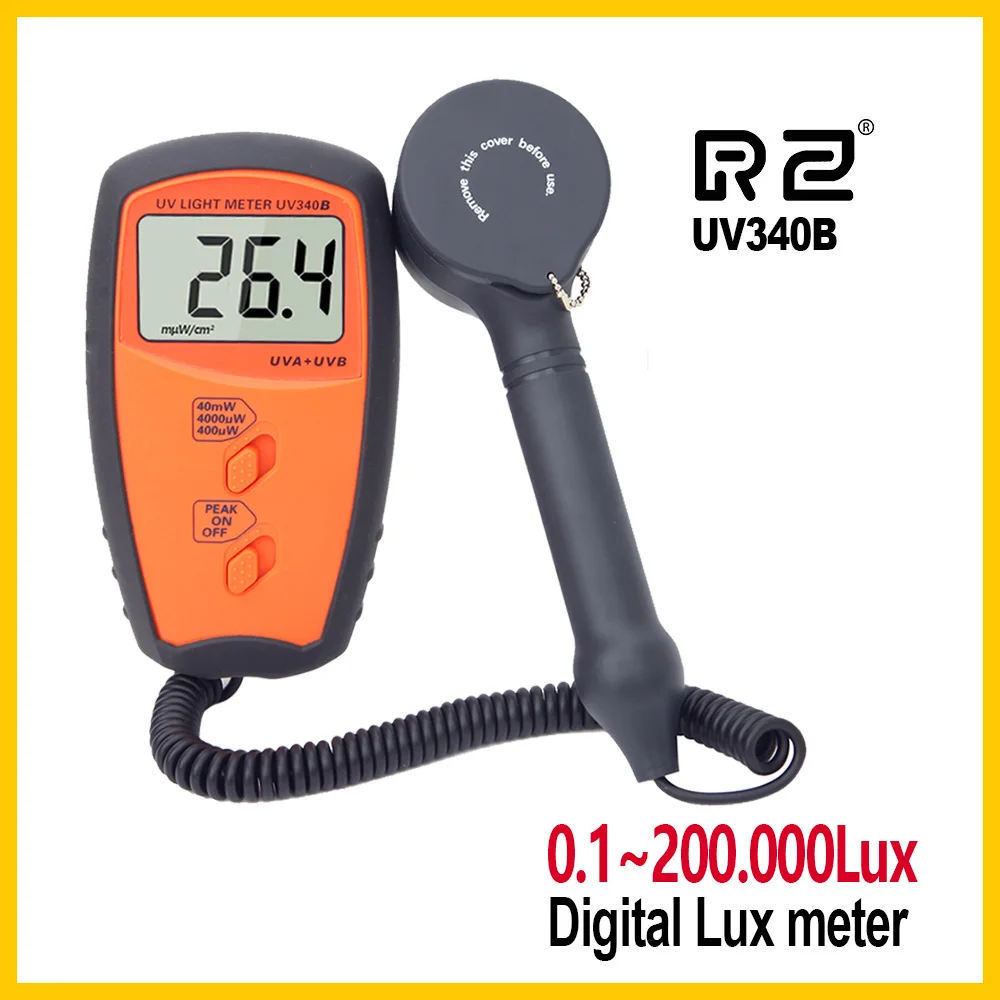 Medidor de Intensidade de Luz uv Portátil Uv340b Medidor de Luminosidade de Luz Uva e Uvb para Ambientes Externos
