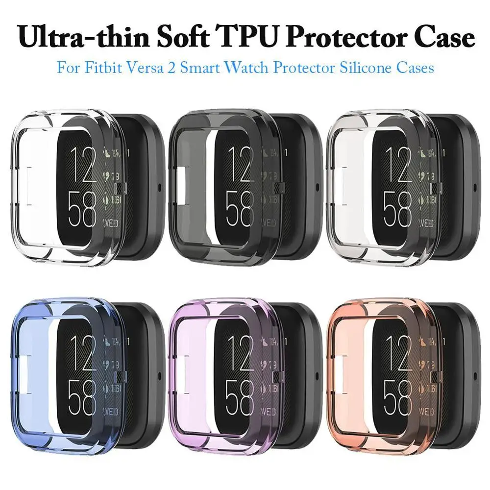 TPU Protector Case For Fitbit Versa2 Smart Watch Protector Silicone Cases Ultra-thin Full or Half Cover For Fitbit Versa 2 Shell