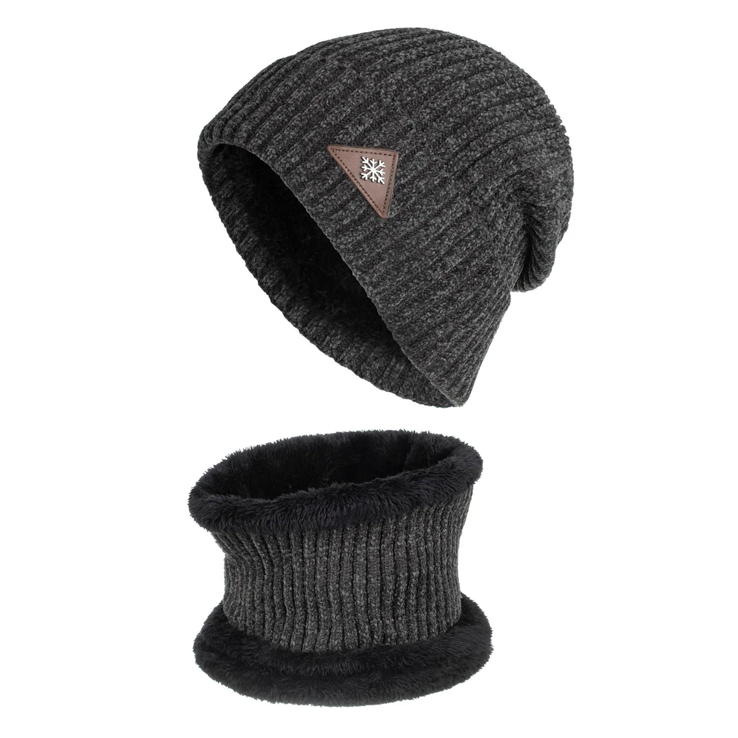 

Knitted Hat And Scarf For Women Men Winter Thick Velvet Chenille Snowflake Cap Neck Neck Suit Skullies Beanies Caps Scarves