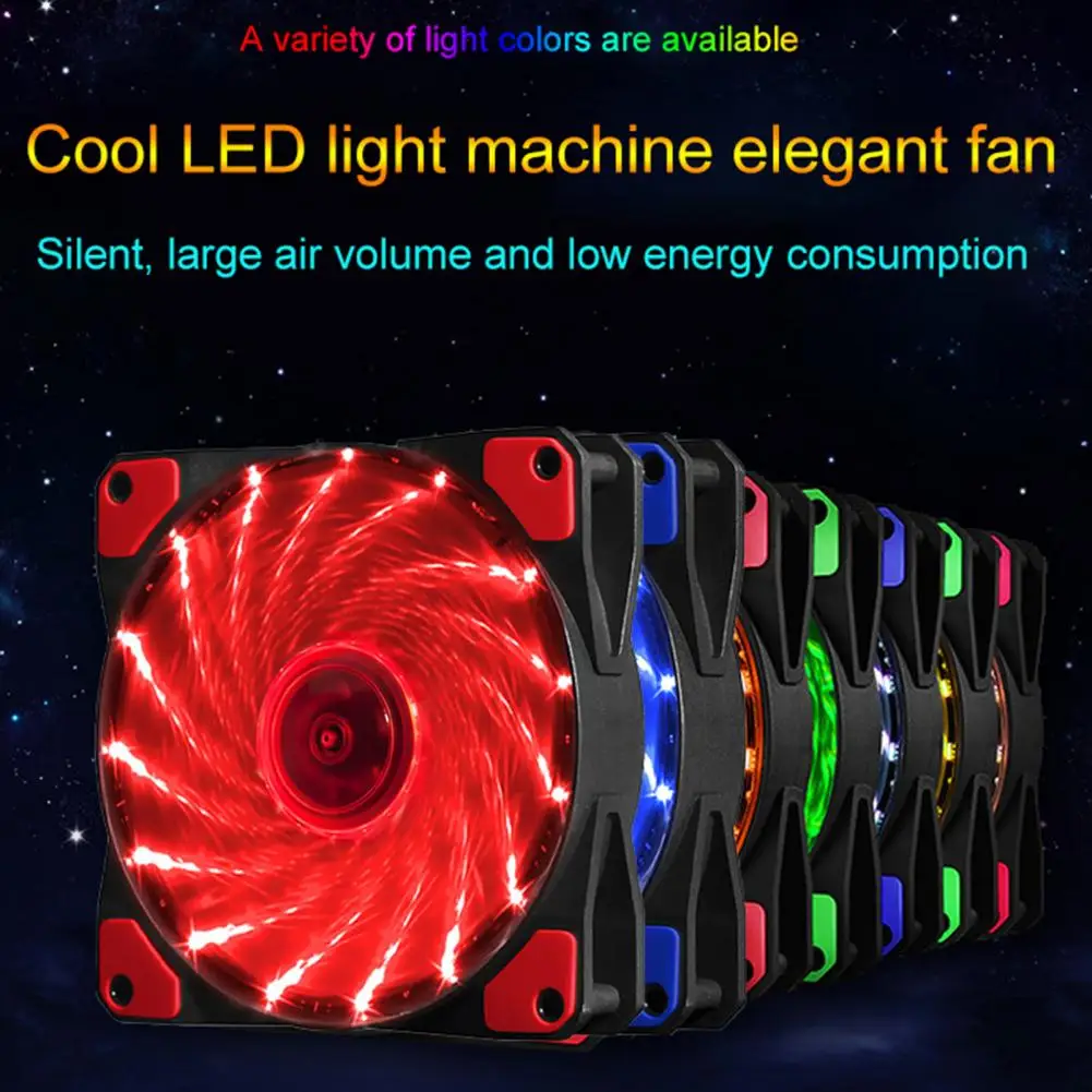 120X120X25Mm Koelventilator 15 Led Verlichting Hydraulische Lager Radiator Stille 3Pin 4Pin Computer Case Fan 12Cm
