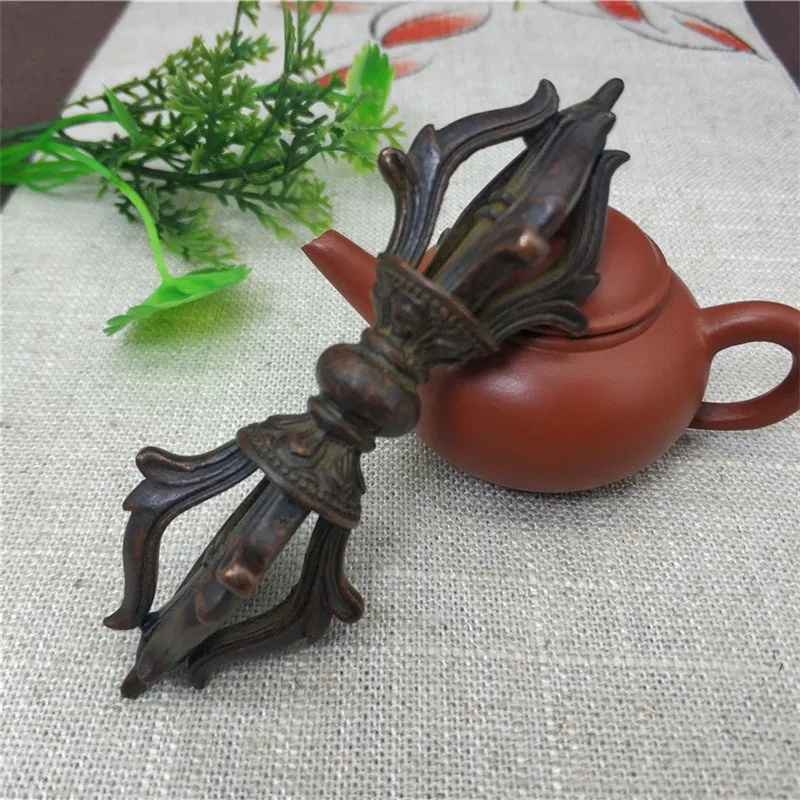 Pure Copper Vajra Pestle Ornament Nepal Tantric Buddhism House Hanging Safe Lucky Geomancy Antique Copper Carving Statue