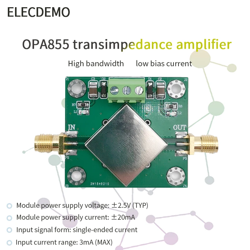 OPA855 transimpedance IV high-speed / APD\PIN high-speed photodetection / TIA amplifier module IV conversion