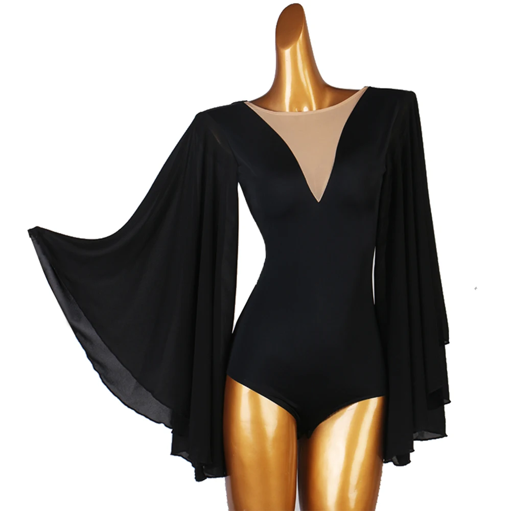 Bodysuit para a competição de dança de salão vestidos de dança de tango valsa padrão flamenco vestir traje corpo d1051 latin