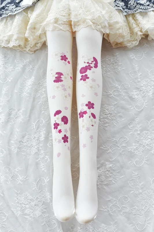 Meias estilo japonês meias lolita fofas sakura girl leggings lolita para estudantes meias diárias meias de beleza para lolita