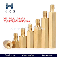 10Pcs M3*(5-50)+6mm Hex head Brass Spacing Screws Threaded Pillar PCB Computer PC Motherboard StandOff Spacer