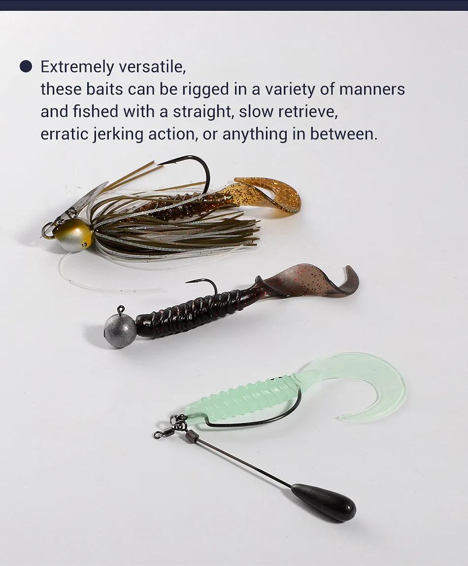 Noeby Soft Köder Wurm Köder 7,5 cm 2,7g lockige Maden gerippte Silikon Köder Wobbler Gummi Swimbait Pike Barsch Bass Angel gerät – Detail 5