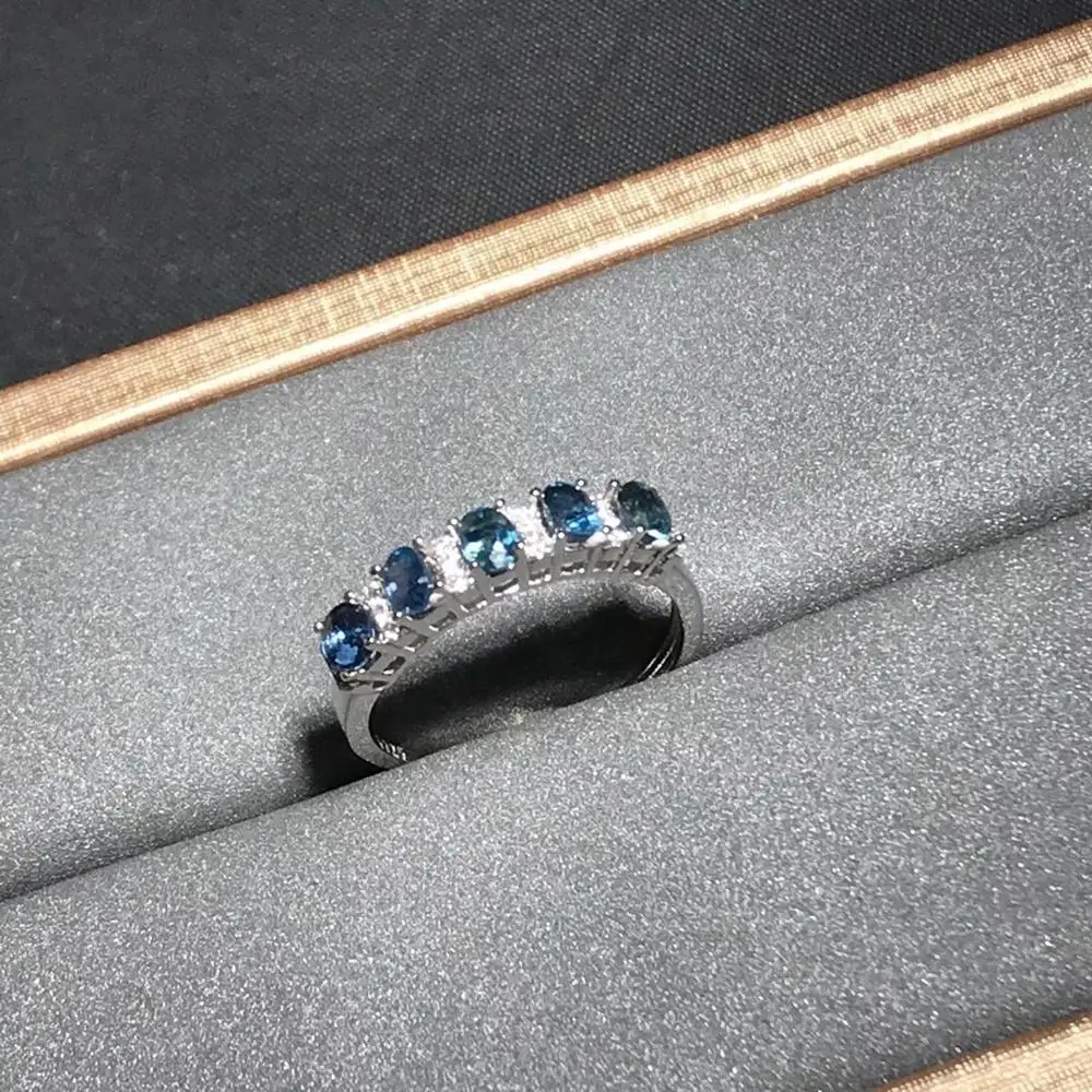 女性用ナチュラルサファイアシルバーリング,925x4mm,シンプルなギフト,誕生日プレゼント,ウェディングギフト