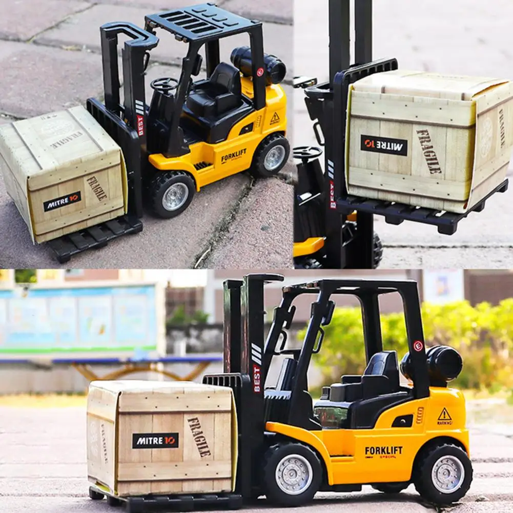 Forklift  Inertia Toy Burrs-free Excellent Workmanship Fadeless Pull Back Forklift  Inertia Toy for Kids support Dropshipping!!