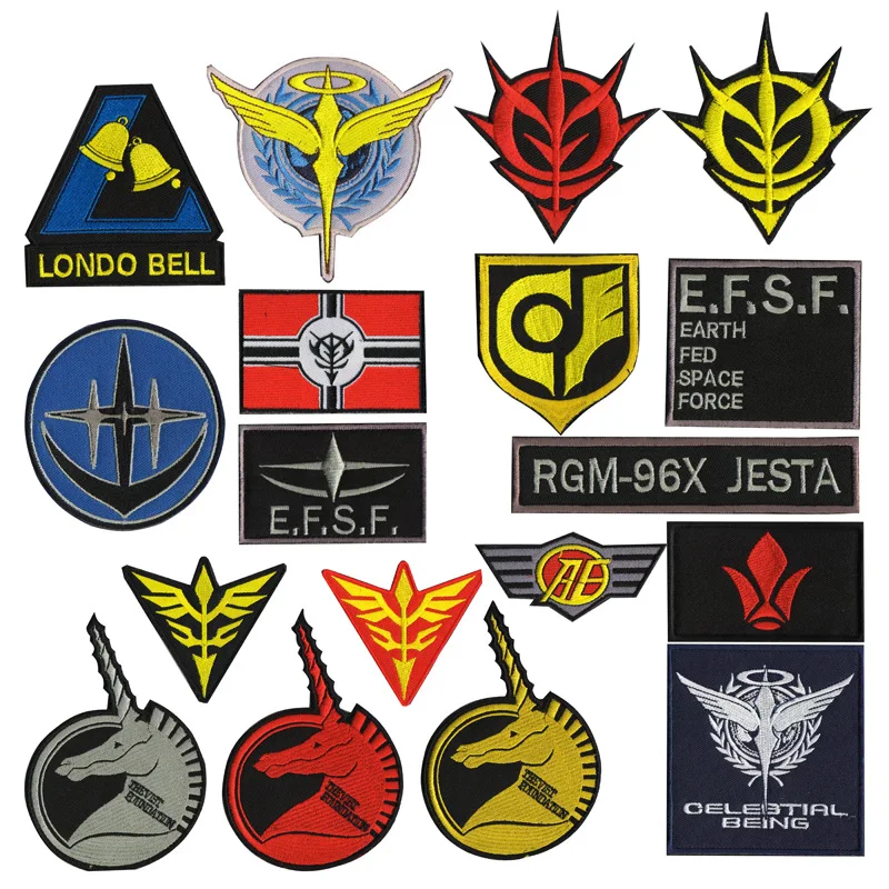 Mobile Suit Gundam Borduurwerk Armband Haak Lus Hoofdstuk Gepersonaliseerde Rugzak Sticker Patch Badge Hoofdstuk Jasje Kleding