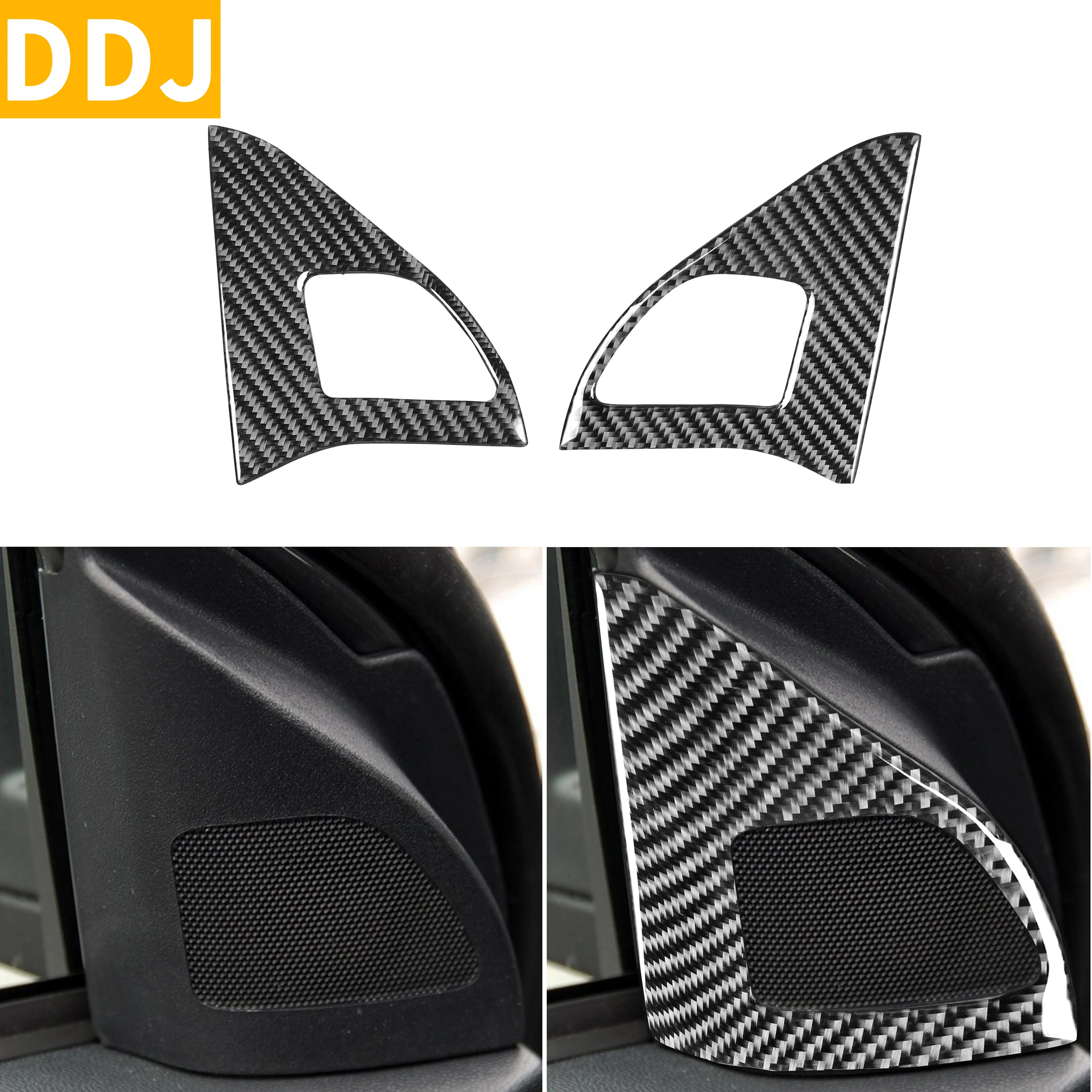 

For Mitsubishi Lancer ES DE 2008-2015 Carbon Fiber Both Side Door Tweeters Sticker Speakers Modified Cover Trim Car Accessories