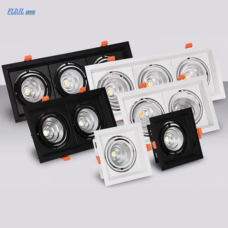 

1pcs Super Bright Recessed square LED Dimmable Downlight COB 9W 12W LED Spot light LED decoration Ceiling Lamp AC85-265v