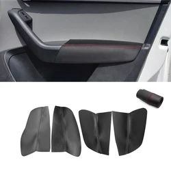 For Skoda Octavia 2015 2016 2017 Microfiber Leather Interior Door Armrest Panel Cover Protection Trim