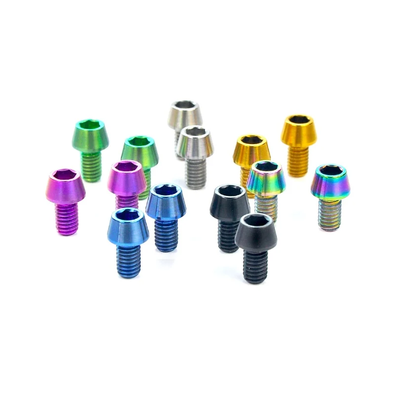 Tiremet Titanium Bolts M5x 10 15 16 18 20 25 30 35 40 45 50 55 60 mm Tapper Hex Head Screw Fit Headset Cap Mountain Road Bike