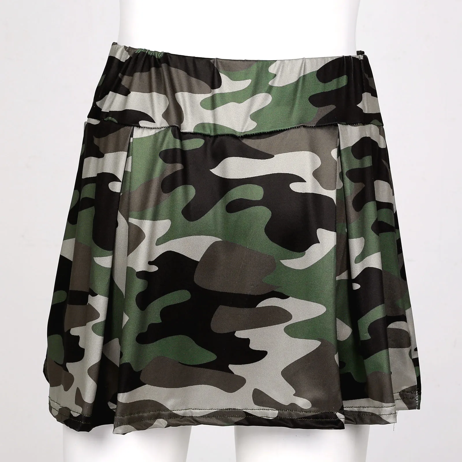 Women Camouflage Pleated Sport Skirt Girls Summer Pantskirt Volleyball Tennis Running Workout Sporty Mini Skirt Plus Size S-5XL