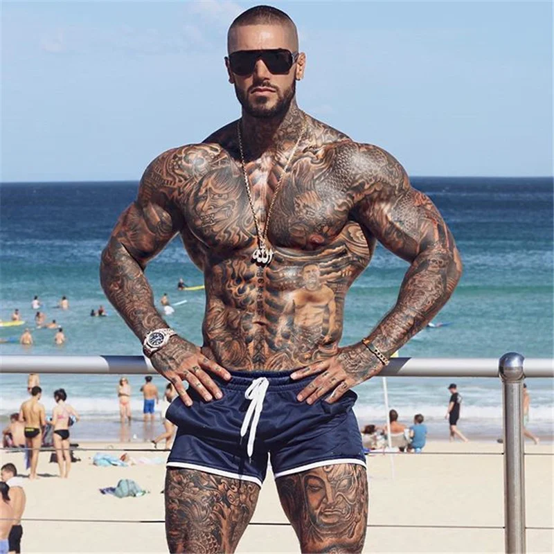 Men Shorts Fitness beach Sports Shorts Men Summer Gyms Workout Male Breathable Mesh Quick Dry Sportswear Jogger Short Pants men