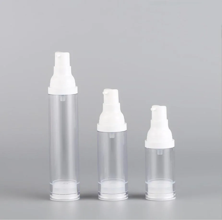 50ml clear Airless Bottle white Pump Lid Sprayer Toner/Serum/Lotion/Emulsion/Foundation/UV Essence Cosmetic Packing