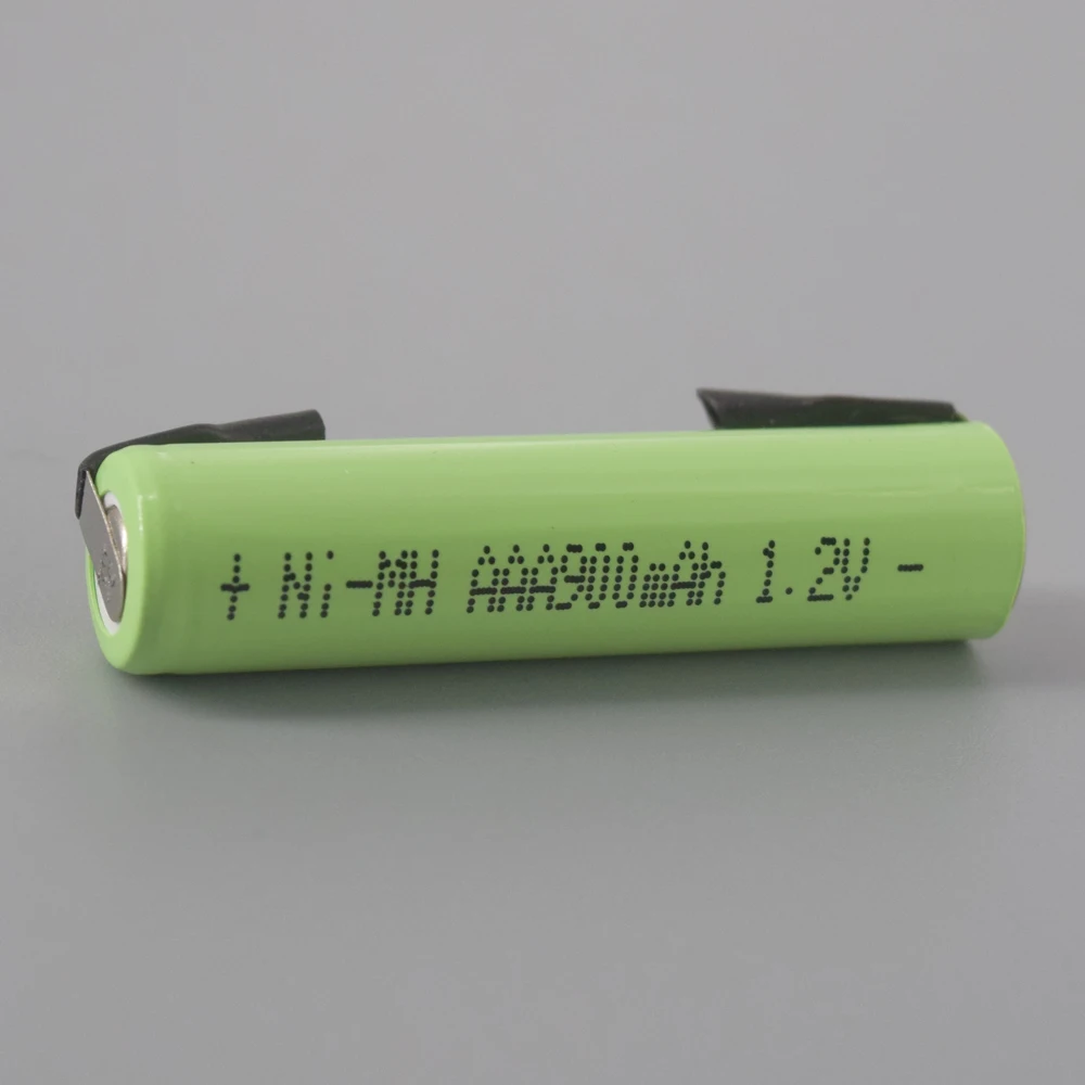 AAA Rechargeable Battery 1.2V 900mah Ni-MH Nimh Cell Green Shell with Welding Tabs for Philips Electric Shaver Toothbrush Razor