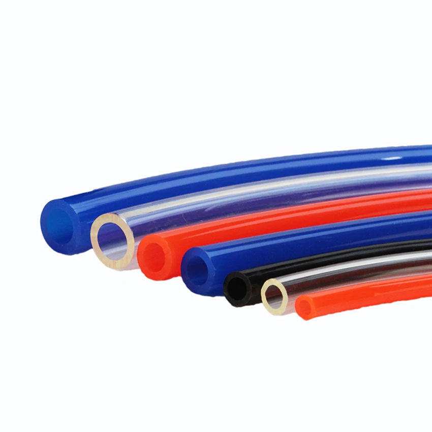 OD 4/6/8/10/12/14/16mm Polyurethane Flexible Tubing Pneumatic PU Pipe Tube Hose Air Piping Transparent Red Black Blue