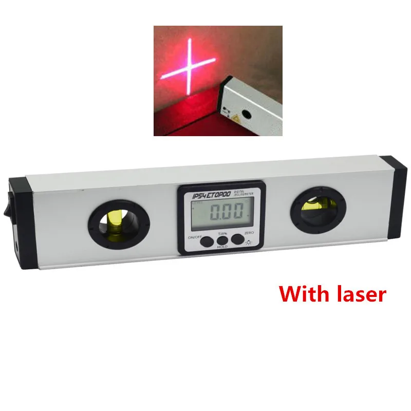 40cm/60cm Electronic Spirit 360 Degree Inclinometer Magnets Digital Laser Level Angle Finder Protractor