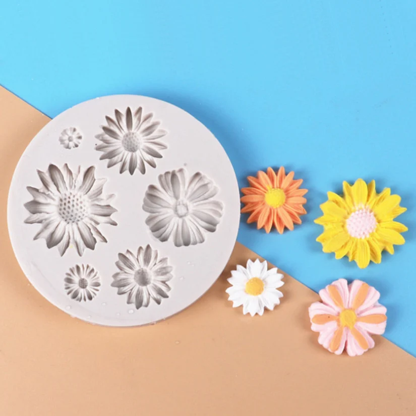 Gänseblümchen Wilde Chrysanthemen Blumen Silikonform für Zuckerguss Schokolade Cupcake Backen Fondant Kuchen Dekorationswerkzeuge – Detail 7
