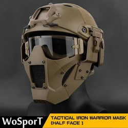 Half Face Lower Mask Mesh Tactical Metal Steel Mask, Can Work with Fast Helmet, Used for Airsoft Paintball Hunting Shooting