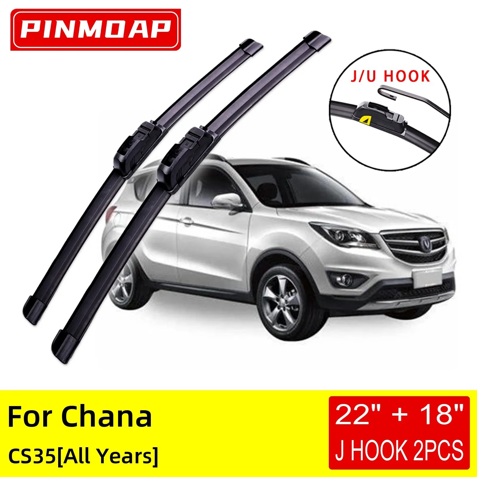 

For Chana CS35 All Years Front Wiper Blades Brushes Cutter Accessories U J Hook