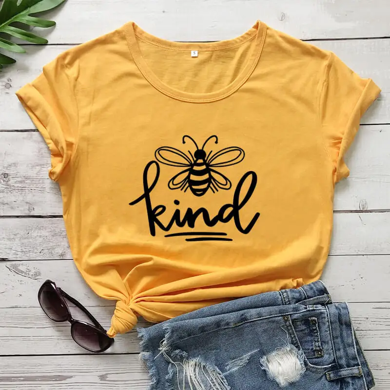 

Bee Kind Unisex Shirt Be Kind New Arrival Women's Funny Casual 100%Cotton T Shirt Kindness shirts Be Kind Always