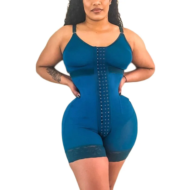 Full Body Tummy Control Shapewear Plastic Fish Bone Double Compression Thin Strap with Bra Tummy Control Post Operative Girdles