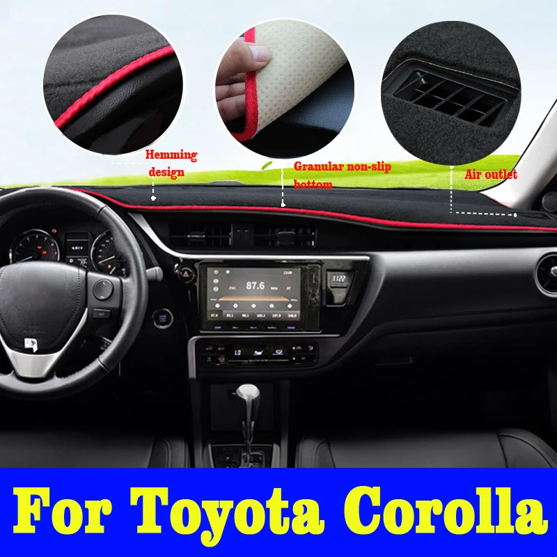 For Toyota Corolla E160 E170 E180 2014-2017 2018 Car Dashboard Avoid Light Pad Instrument Platform Desk Cover Mats Accessories