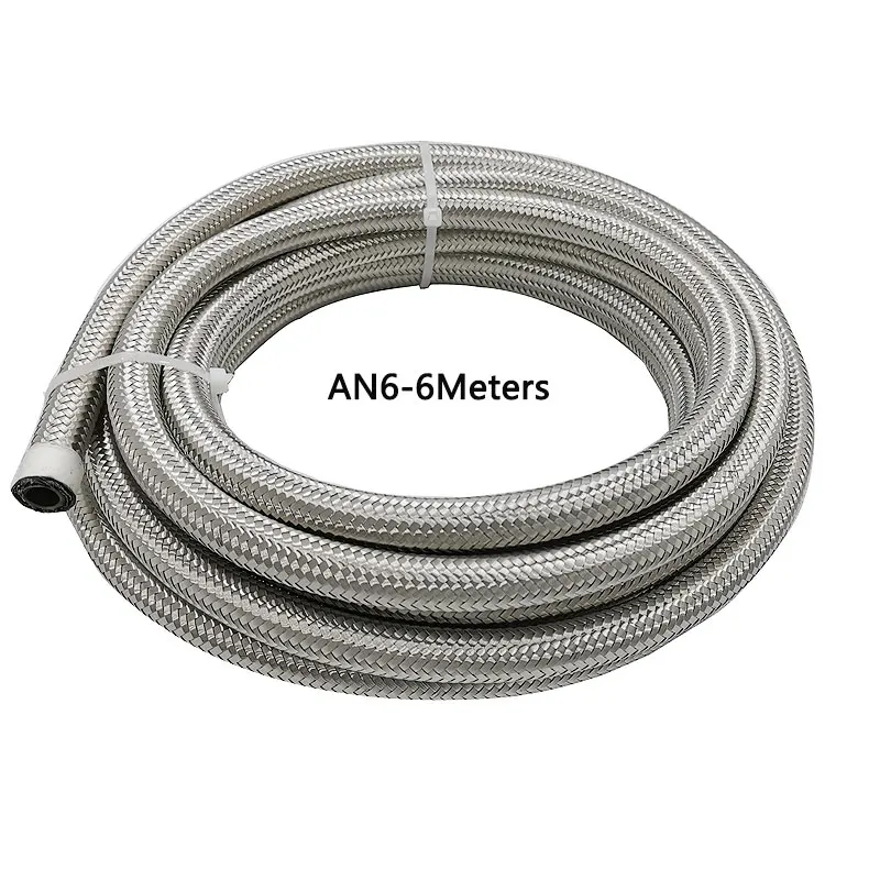 

6 Meters AN6 Double Braided Oil Line Fuel Hose Oil Gasoline Brake Line Hose inner CPE Synthetic Rubber Pipe Tube