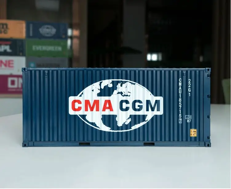 Collectible Diecast Toy Model Gift 1:20 Scale CMA CGM Shipping Express 20 GP Truck,Ship Container Model For Business Gift