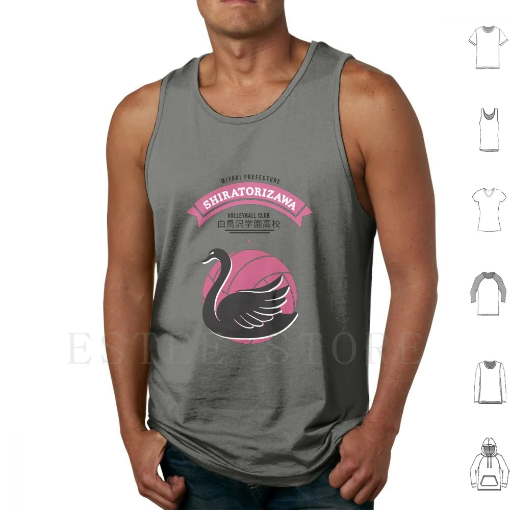 

Shiratorizawa Crest ( Dark ) Tank Tops Vest Cotton Ushijima Ushijima Wakatoshi Wakatoshi Ushijima Shiratorizawa Oikawa