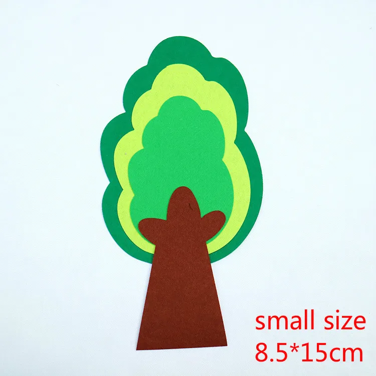 T-N Non-woven Felt Package Green Tree Big Patches Wall Stickers Kindergarten Large Paste Handmade DIY Classroom Home Decoration