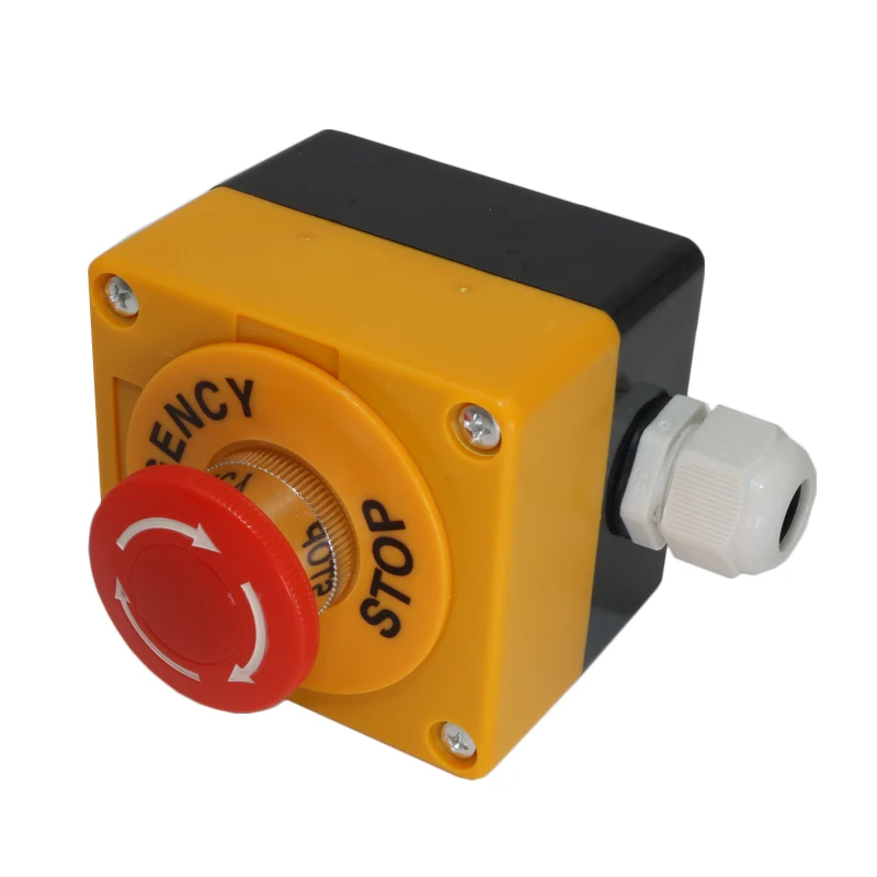 

Rain proof Emergency Stop Button Switch Waterproof Single Hole Mushroom Emergency Switch Control Box for Elevator Lift