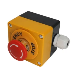 Rain proof Emergency Stop Button Switch Waterproof Single Hole Mushroom Emergency Switch Control Box for Elevator Lift