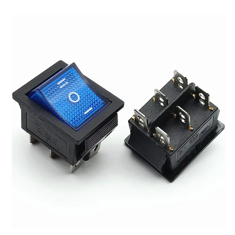 KCD4 1PCS Rocker Switch Power Switch ON-OFF-ON 3 Position 6 Electrical equipment With Light Switch 16A 250VAC/ 20A 125VA