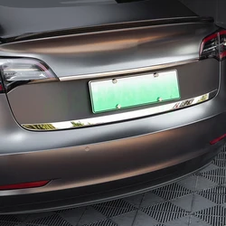 Auto Accessory Rear Tail Trunk Door Lid Car Stainless steel tail trim For Tesla Model Y 2019-2021 Tail Gate tail trim 2PCS / set