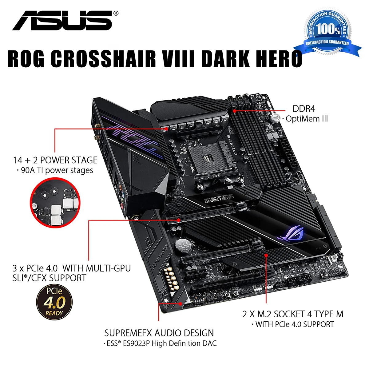 لوحة آسوس ROG CROSSHAIR الثامن الظلام بطل اللوحة AM4 DDR4 128GB AMD Ryzen 5000 PCI-E 4.0 RGB الألعاب المكتبي X570 بلاسا-mv1 e AM4 ATX