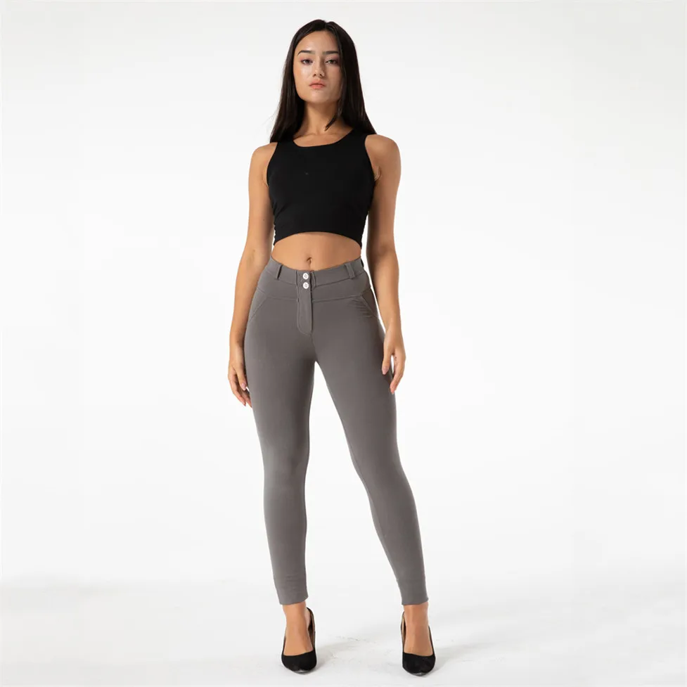 Shascullfits-Jeggings verdes para niñas, medias de punto, ajustadas, cómodas, informales, delgadas, Push Up, ropa elástica para mujer