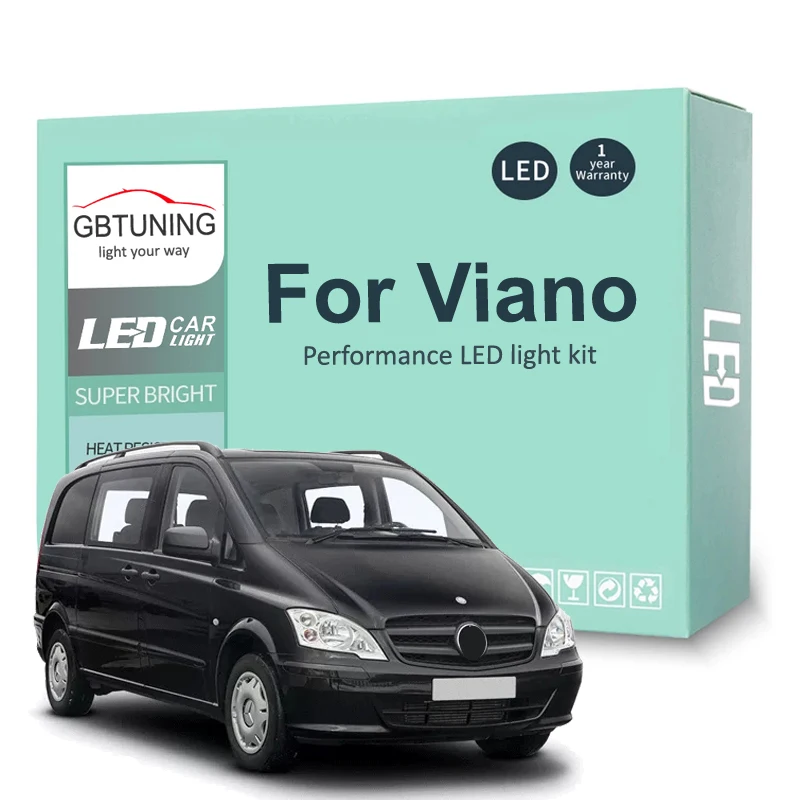 Kit de bombillas LED para Interior de coche, lámpara Canbus para Mercedes Benz Viano W639 2003-2011 2012 2013 2014 2015