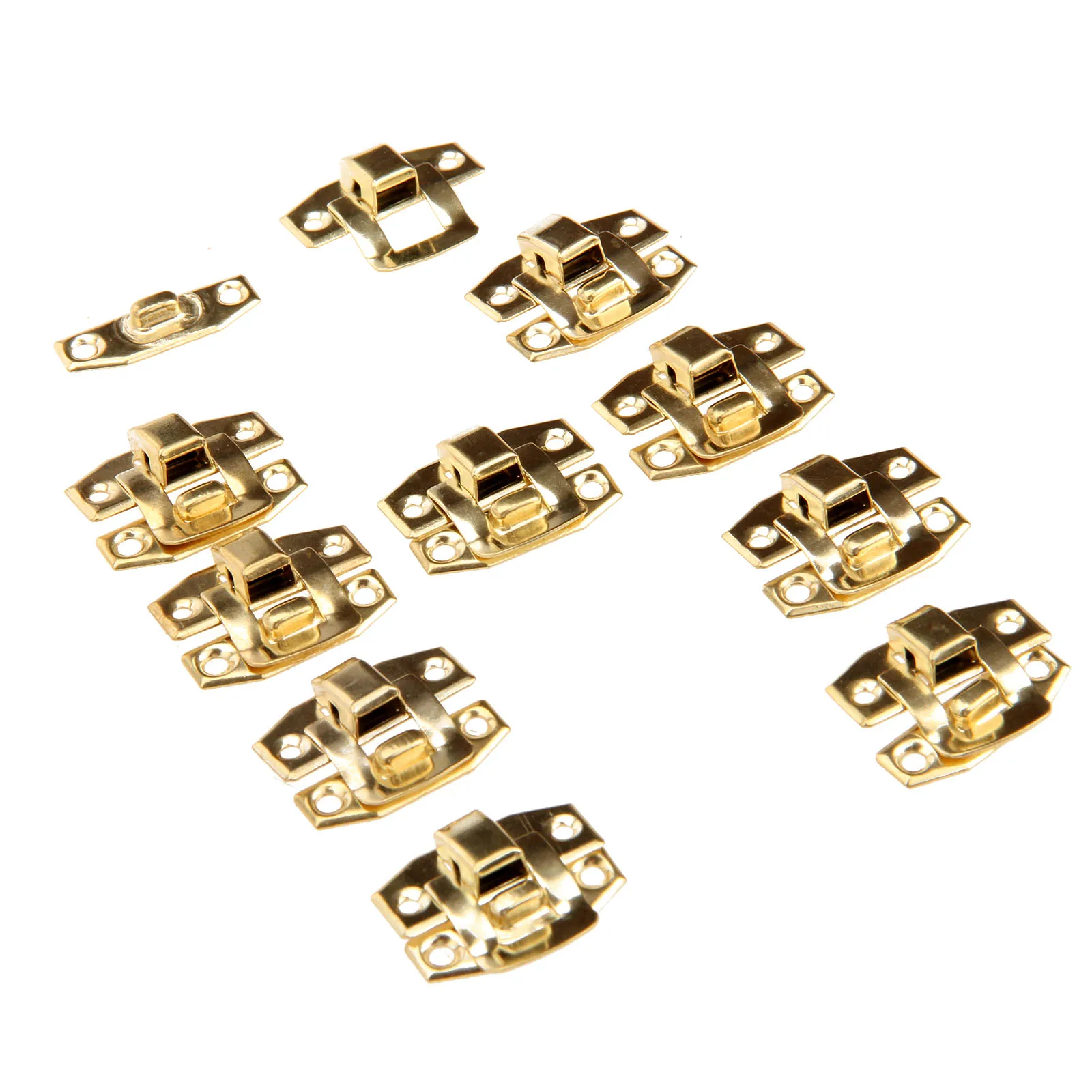 

10Pcs Gold 23*20mm Box Latch Hasps Jewelry Chest Gift Wine Wooden Box Case Toggle Latch Suitcase Hasp Hook Clasp With Screws